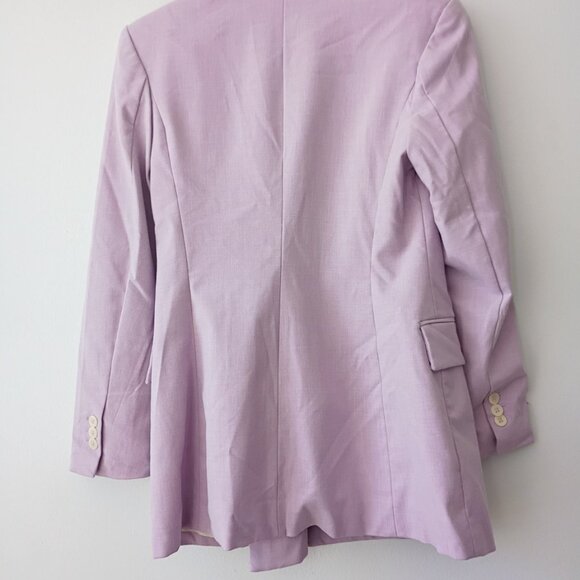 ZARA Women’s Lilac Double Breasted Front Button Blazer Chic | Size S - Picture 2 of 10